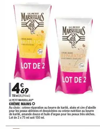 ALDI Crème Mains Le Petit Marseillais offre
