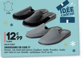 ALDI Chaussons En Cuir Walkx Home offre