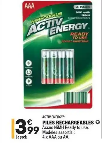 ALDI Piles Rechargeables Activ Energy offre