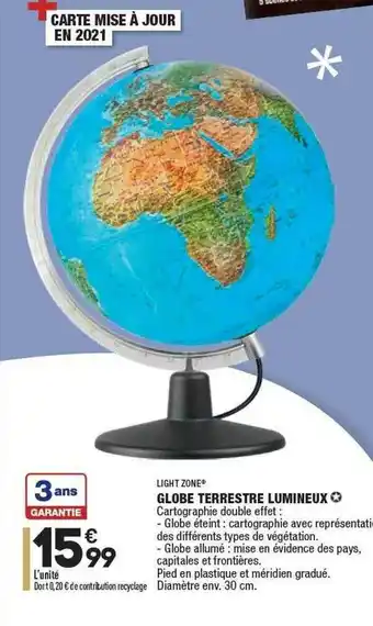 ALDI Globe Terrestres Lumineux Light Zone offre