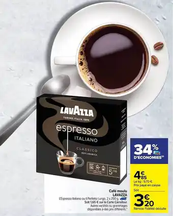 Carrefour Café Moulu Lavazza offre