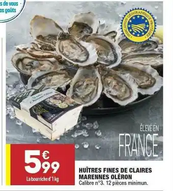 Huîtres Fines De Claires Marennes Oléron