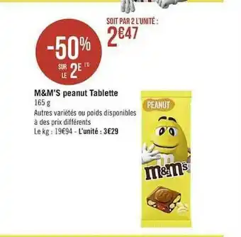Casino Supermarchés M&m's Peanut Tablette offre