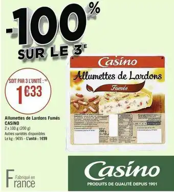 Allumettes De Lardons Fumés Casino