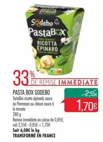 Match Pasta Box Sodebo offre