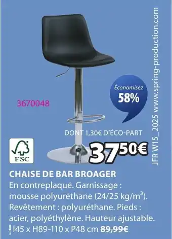 JYSK Chaise de bar broager offre