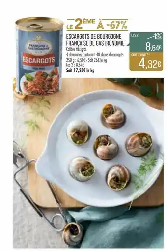 Match Escargots De Bourgogne Française De Gastronomie offre