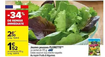 Carrefour Jeunes Pousses Florette offre