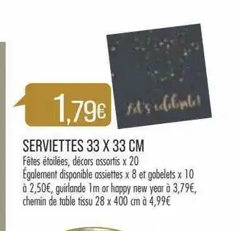 Match Serviettes 33 X 33 Cm offre