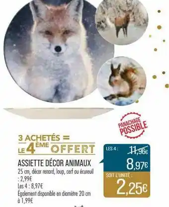 Assiette Décor Animaux