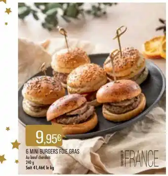 Match 6 Mini Burgers Foie Gras offre