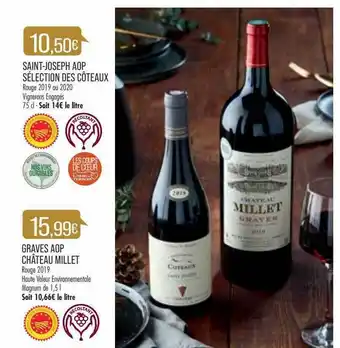 Saint-joseph Aop Sélection Des Côteaux, Graves Aop Château Millet