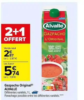 Carrefour Gazpacho Original Alvalle offre