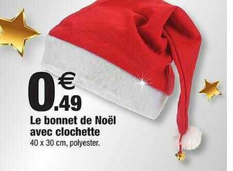 Bazarland Le Bonnet De Noël Avec Clochette offre