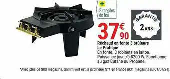 Gamm vert Réchaud En Fonte 3 Brûleurs Le Pratique offre
