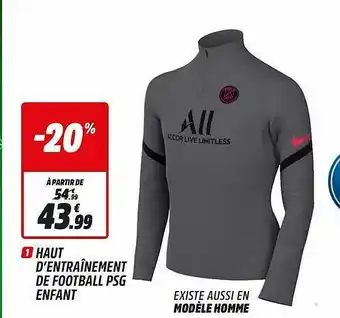 Intersport Haut D'entraînement De Football Psg Enfant offre