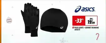 Pack Gants + Bonnet Running Adulte Asics