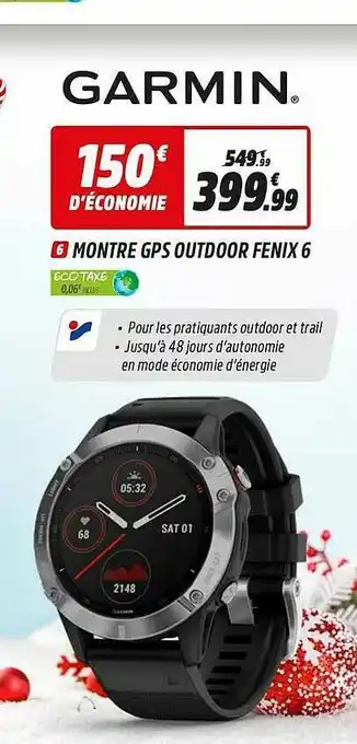 Intersport Montre Gps Outdoor Fenix 6 offre