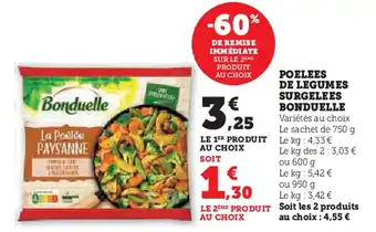 Hyper U BONDUELLE Poelees de legumes surgelees offre