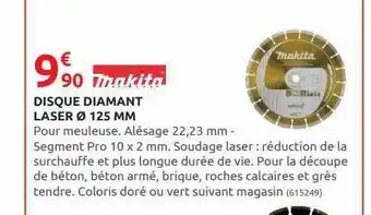 Rural Master Disque Diamant Laser ø125 Mm Makita offre