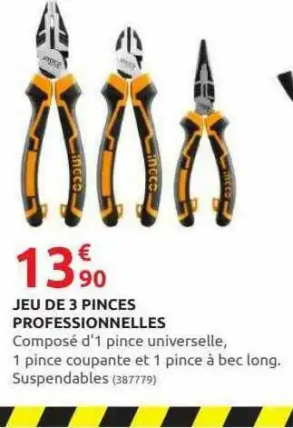 Rural Master Jeu De 3 Pinces Professionnelles offre