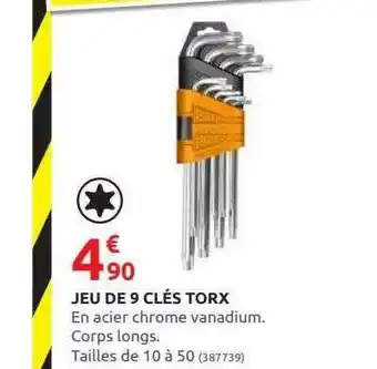 Rural Master Jeu De 9 Clés Torx offre