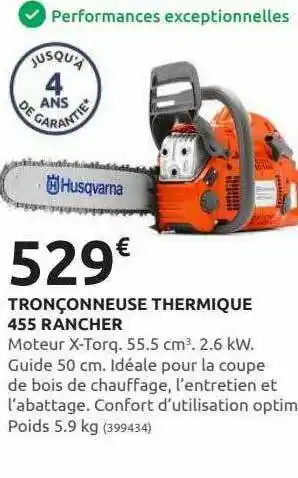 Tronçonneuse Thermique 455 Rancher Husqvarna