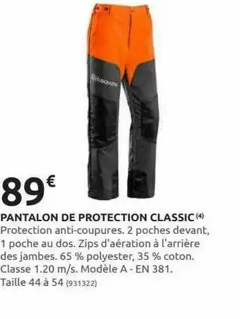 Pantalon De Protection Classic
