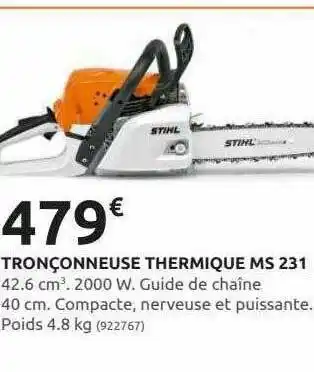 Rural Master Tronçonneuse Thermique Ms 231 Stihl offre