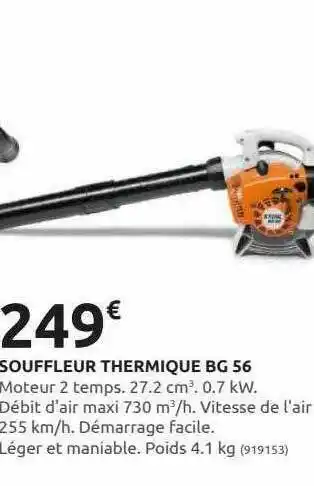 Rural Master Souffleur Thermique Bg 56 offre