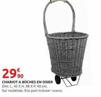 Chariot à Bûches En Osier