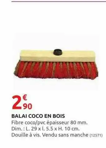 Rural Master Balai Coco En Bois offre