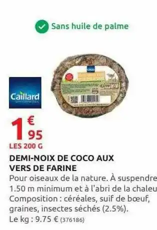 Rural Master Demi-noix De Coco Aux Vers De Farine offre