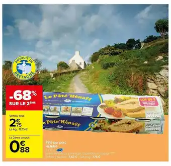 Carrefour Pâté Pur Porc Henaff offre