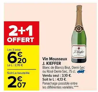 Carrefour Vin Mousseux J. Kieffer offre