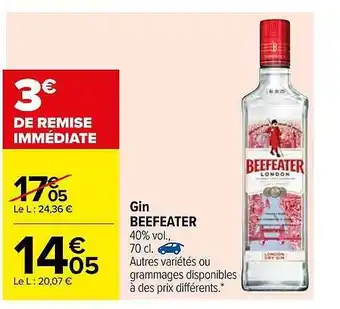 Carrefour Gin Beefeater offre