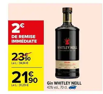 Carrefour Gin Whitley Neill offre