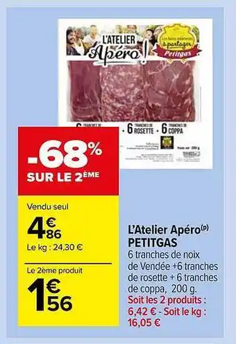Carrefour Market L'atelier Apéro Petitgas offre