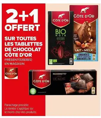Carrefour Market Tablettes De Chocolat Côte D'or offre