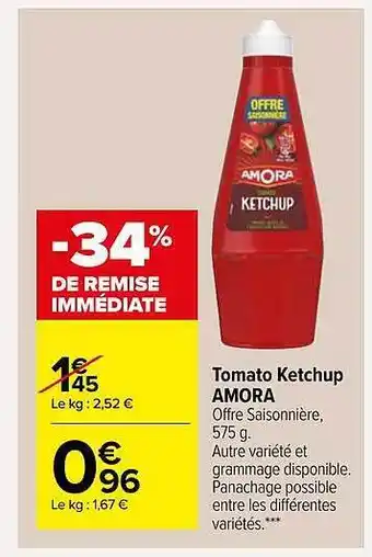 Carrefour Market Tomato Ketchup Amora offre
