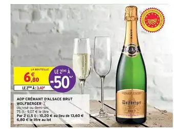 Intermarché Aop Crémant D'alsace Brut Wolfberger offre