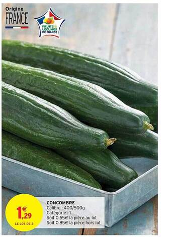 Intermarché Concombre offre