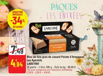 G20 Bloc de foie gras de canard pointe d'armagnac les apéritifs labeyrie offre