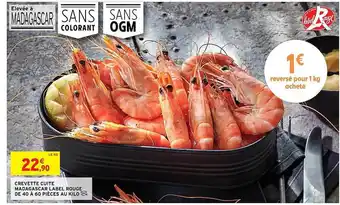 Intermarché Crevette Cuite Madagascar Label Rouge De 40 à 60 Pièces Au Kilo offre