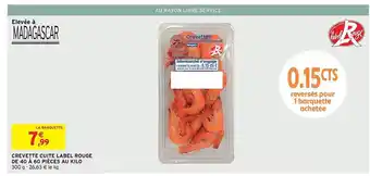 Intermarché Crevette Cuite Label Rouge De 40 à 60 Pièces Au Kilo offre