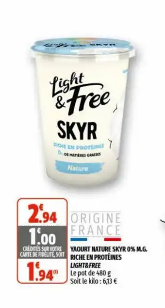 Coccinelle Supermarché Yaourt Nature Skyr 0% M.G. Riche En Protèines offre