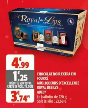 Coccinelle Supermarché Chocolat Noir Extra Fin Fourrè Aux Liqueurs D'Excellence Royal Des Lys offre