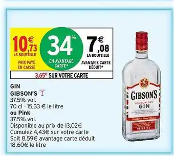 Intermarché Gin Gibson's offre