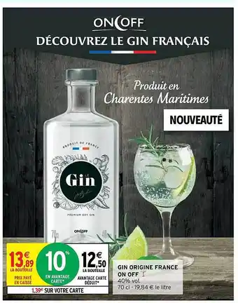 Intermarché Gin Origine France On Off offre