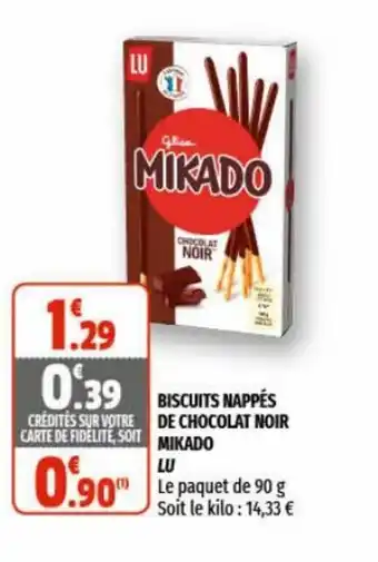 Coccinelle Supermarché Biscuits Nappès De Chocolat Noir Mikado offre